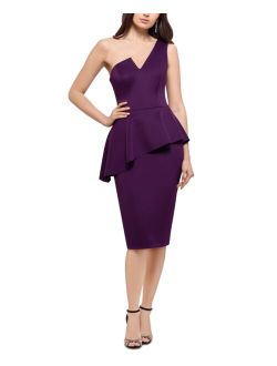 One-Shoulder Peplum Sheath Dress