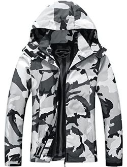 Women's Waterproof Rain Jacket Outdoor Lightweight Softshell Raincoat for Hiking Travel