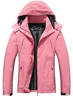 Women's Waterproof Rain Jacket Outdoor Lightweight Softshell Raincoat for Hiking Travel