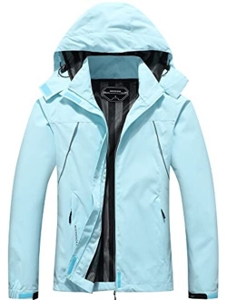 Women's Waterproof Rain Jacket Outdoor Lightweight Softshell Raincoat for Hiking Travel