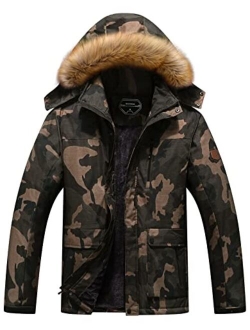 Men's Winter Snow Coat Warm Ski Jacket Waterproof Hooded Work Outerwear