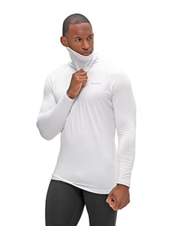 DEVOPS 2 Pack Men's Thermal Turtle Mock Neck Shirts, Compression Long Sleeve Tops