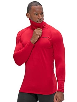 DEVOPS 2 Pack Men's Thermal Turtle Mock Neck Shirts, Compression Long Sleeve Tops