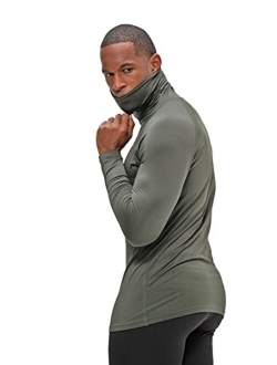 DEVOPS 2 Pack Men's Thermal Turtle Mock Neck Shirts, Compression Long Sleeve Tops