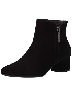 Women's Leather Block Heel with Zipper Detail Spruce Street Bootie Ankle Boot