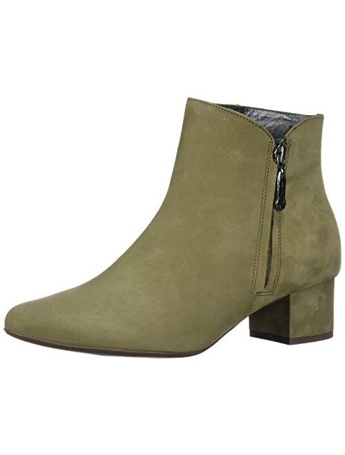 Marc Joseph New York Women's Leather Block Heel with Zipper Detail Spruce Street Bootie Ankle Boot