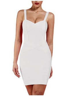 Women's Spaghetti Strap Bodycon Bandage Dress for Night Club Party