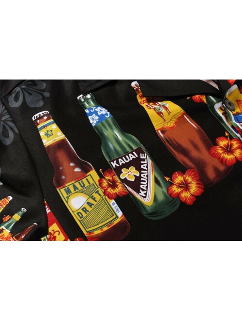 Aloha Shirt Cruise Tropical Luau Beach Hawaiian Party Black Local Beer Bottles