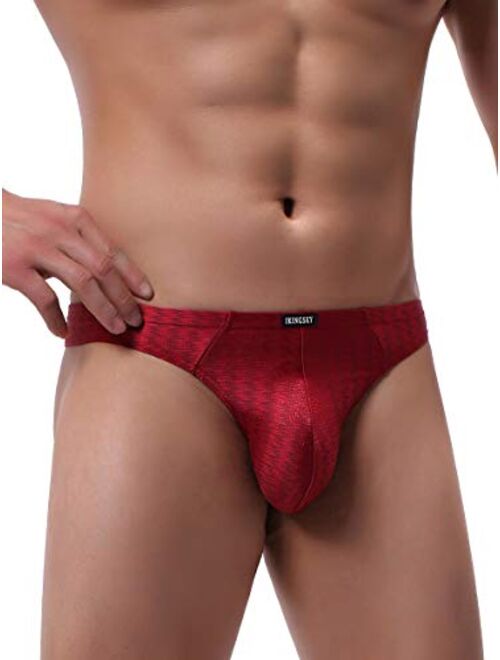 IKINGSKY Men's Shining Thong Underwear Soft Stretch T-Back Mens Underwear Sexy Low Rise Under Panties