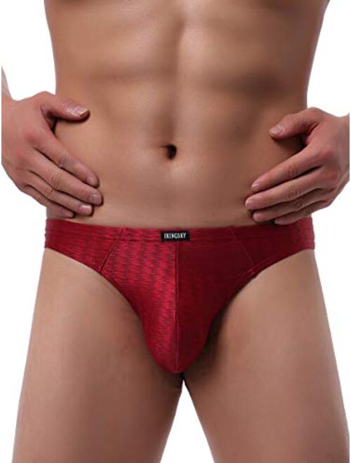 IKINGSKY Men's Shining Thong Underwear Soft Stretch T-Back Mens Underwear Sexy Low Rise Under Panties