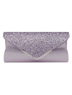 Queena Womens Shiny Sequins Evening Clutch Envelope Handbag Chain Purse for Wedding Party Prom Gift for Mom Wife Girlfriend