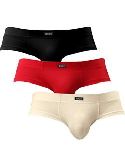 IKINGSKY Men's Low Rise Modal Bikini Briefs Sexy Brazilian Back