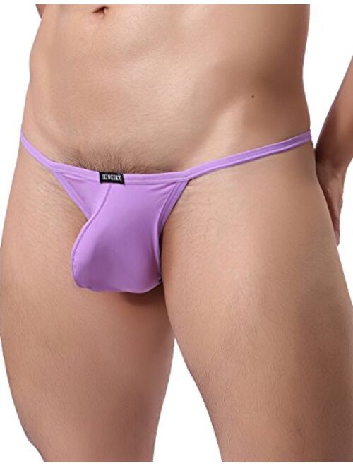 iKingsky Men's Soft Pouch String Thong Underwear Sexy Low Rise T-back Mens Under Panties