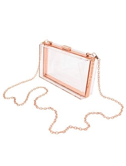 Trendsblue Premium Transparent Clear Acrylic Hard Box Clutch Bag Evening Shoulder Handbag