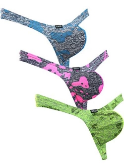 Men's Camouflage Thong Underwear Big Pouch T-Back Under Panties Enhance Underwear