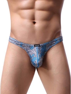 Men's Camouflage Thong Underwear Big Pouch T-Back Under Panties Enhance Underwear