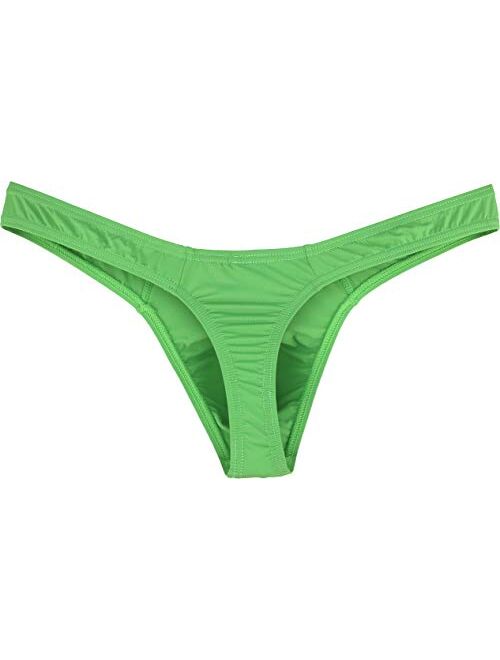 IKINGSKY Men's Silky Thong Sexy T-Back Mens Underwear Low Rise Stretch Underpanties