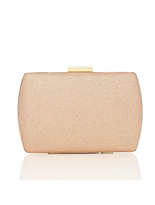 Woo Evening Clutch Bag for Women Sparkling Glitter Purse Elegant Bling Handbag for Dance Wedding Bridal Graduation Party