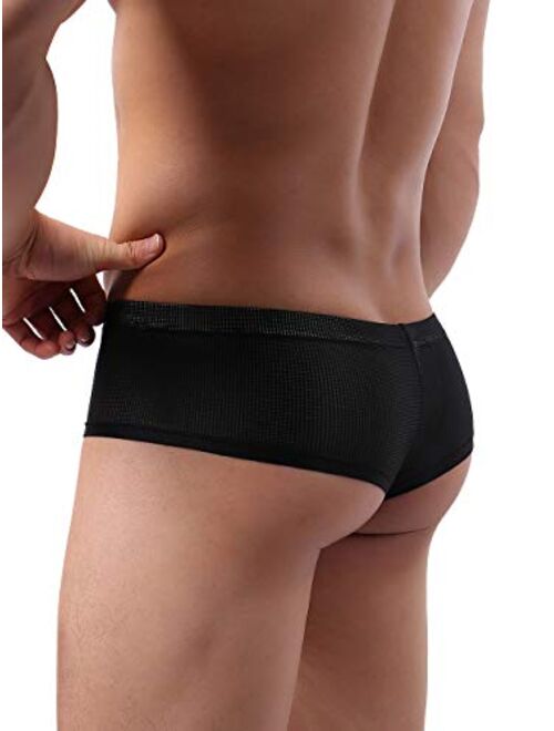 iKingsky Men's Cheeky Thong Underwear Mini Cheek Boxer Briefs Sexy Brazilian Back Mens Underpanties