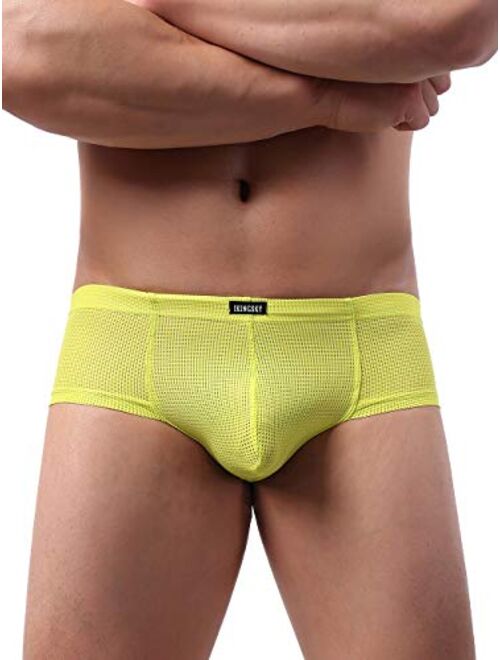 iKingsky Men's Cheeky Thong Underwear Mini Cheek Boxer Briefs Sexy Brazilian Back Mens Underpanties