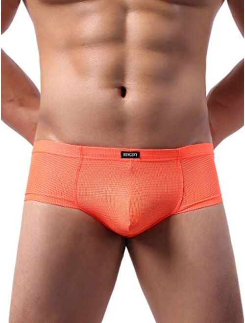 iKingsky Men's Cheeky Thong Underwear Mini Cheek Boxer Briefs Sexy Brazilian Back Mens Underpanties