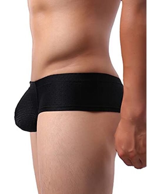 iKingsky Men's Cheeky Boxer Sexy Brazilian Back Mens Underwear Low Rise Mini Cheek Thong Underpanties for Men