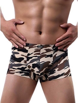 iKingksy Men's Camouflage Boxer Briefs Stretch Pouch Underwear Low Rise Mens Under Panties