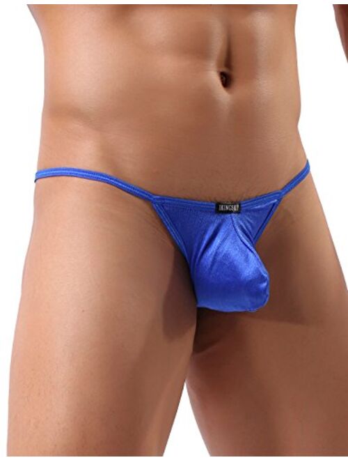 IKINGSKY Men's Big Pouch G String Sexy Low Rise Bulge Thong Underwear