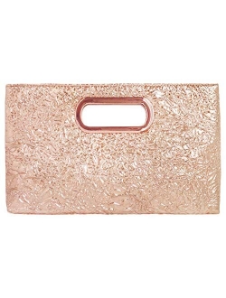 Jnb Crushed Metallic Top Handle Clutch