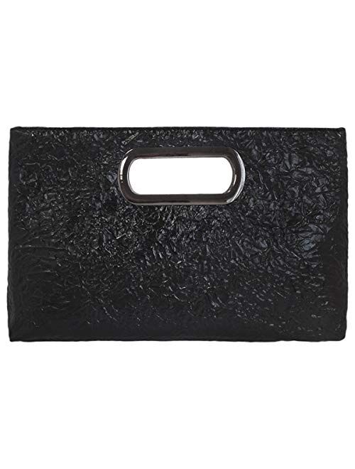 Jnb Crushed Metallic Top Handle Clutch