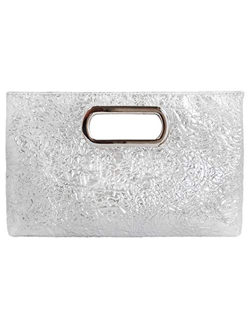 Jnb Crushed Metallic Top Handle Clutch