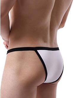 Men's High-leg Opening Modal Bikini Underwear Sexy Low Rise Brazilian Cut Bulge Underwear