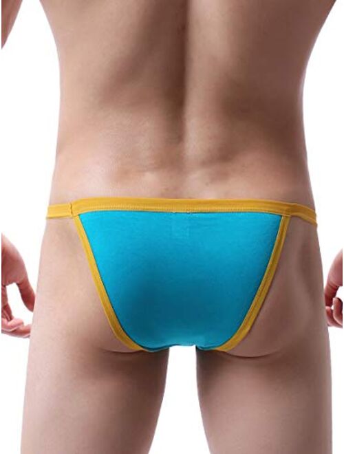 iKingsky Men's High-leg Opening Modal Bikini Underwear Sexy Low Rise Brazilian Cut Bulge Underwear