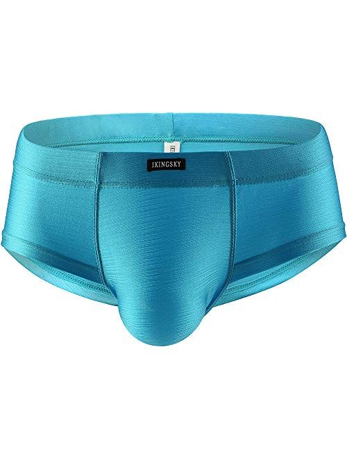 iKingsky Men's Seamless Front Pouch Briefs Sexy Cheeky Mens Underwear High Stretch Under Panties