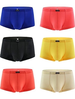 Men's Stretch Bulge Boxer Briefs Sexy Low Rise Pouch Shorts Soft Underpanties for Men