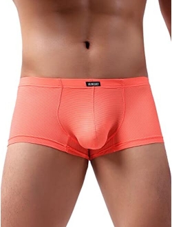 Men's Stretch Bulge Boxer Briefs Sexy Low Rise Pouch Shorts Soft Underpanties for Men