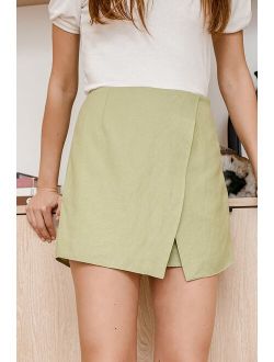 Delightfully Breezy Light Green Skort