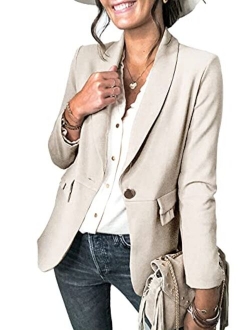 Womens Casual Pocketed Office Blazers Draped Open Front Cardigans Jacket Work Suit