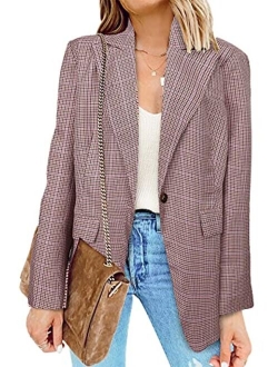 Womens Casual Pocketed Office Blazers Draped Open Front Cardigans Jacket Work Suit