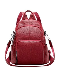 Soft Leather Backpack Purse For Women Anti-theft Backpacks Versatile Shoulder Bag Medium