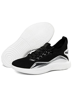 Men's Running Shoes Knit Mesh Comfort Breathable Lightweight Slip On Fashion Sneakers for Outdoor Casual Work Walking Gym Tennis