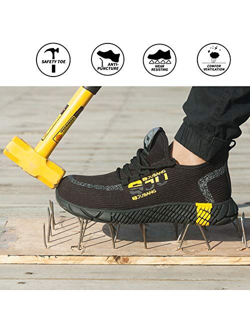 SILENTCARE Steel Toe Shoes Men Women Lightweight Work Safety Shoes Breathable Indestructible Construction Shoes