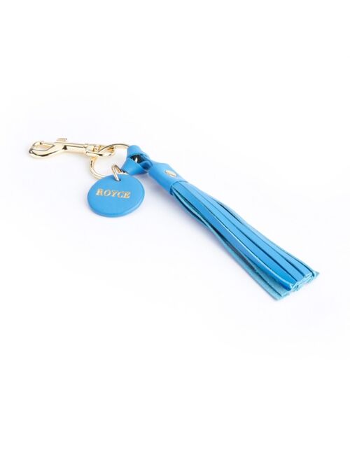 ROYCE New York Leather Tassel Key Fob with Gold Hardware