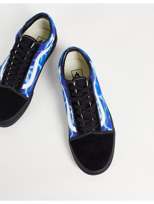 Vans Old Skool Lightning sneakers in black/blue