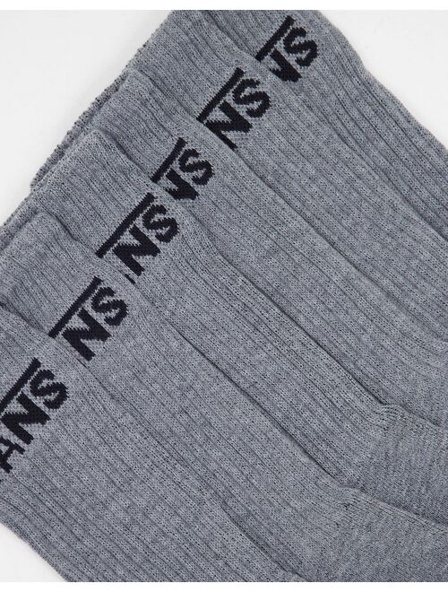 Vans Classic 3 pack crew socks in gray