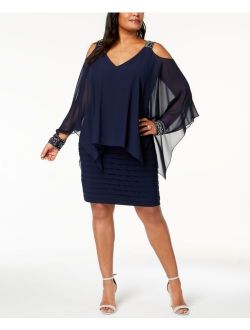 Plus Size Cold-Shoulder Popover Dress