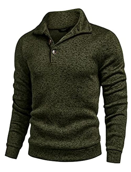 COOFANDY Men Casual Knit Pullover Sweatshirt Slim Fit Thermal Fashion Sweater