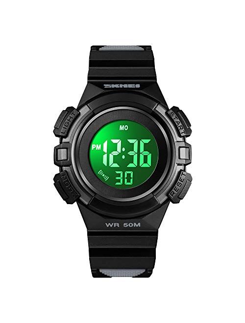 CakCity Kids Watches Digital Outdoor Sport Waterproof Electrical EL-Lights Watches with Alarm Luminous Stopwatch Casual Military Child Wrist Watch Gift for Boys Girls Age