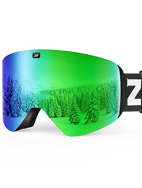 ZIONOR X11 Ski Goggles Magnetic Cylindrical Snowboard Snow Goggles for Men Women