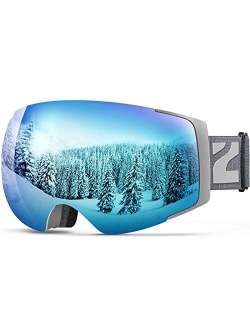 X4 Ski Goggles Magnetic Lens - Snowboard Snow Goggles for Men Women Adult